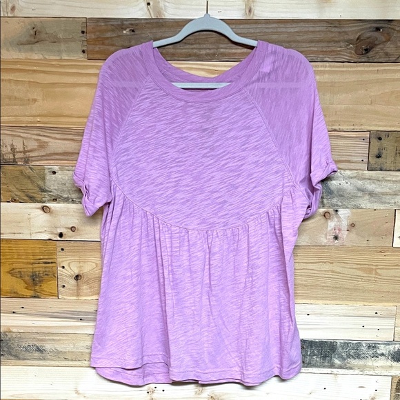 American Eagle Outfitters Size Small Lilac Short Sleeve Oversized Baby Doll Top - Picture 1 of 9